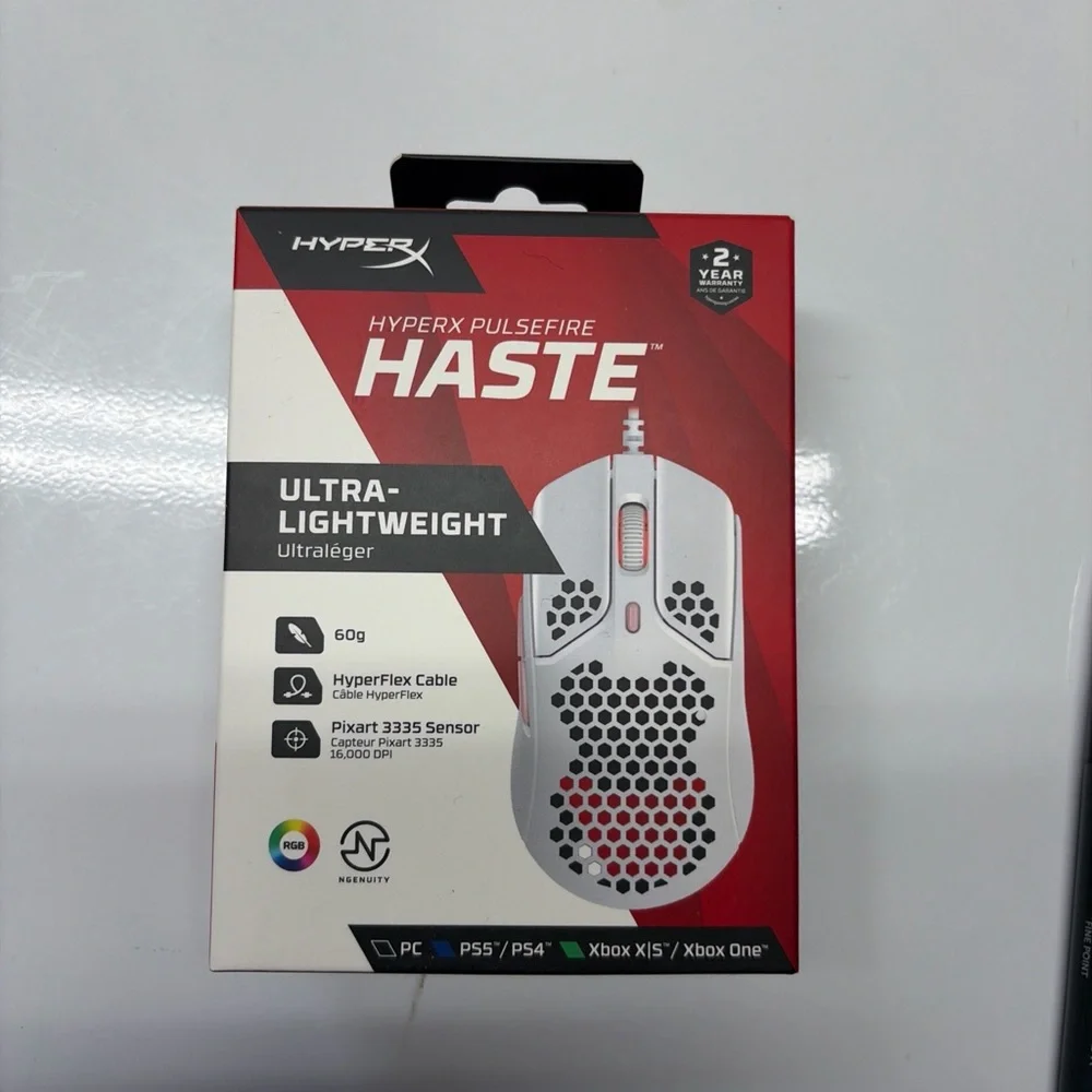 Hype Pulsefire Haste White and Black Gaming Mouse